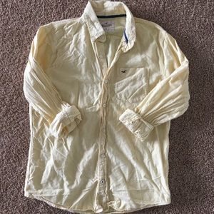Pale Yellow Hollister Button-Down